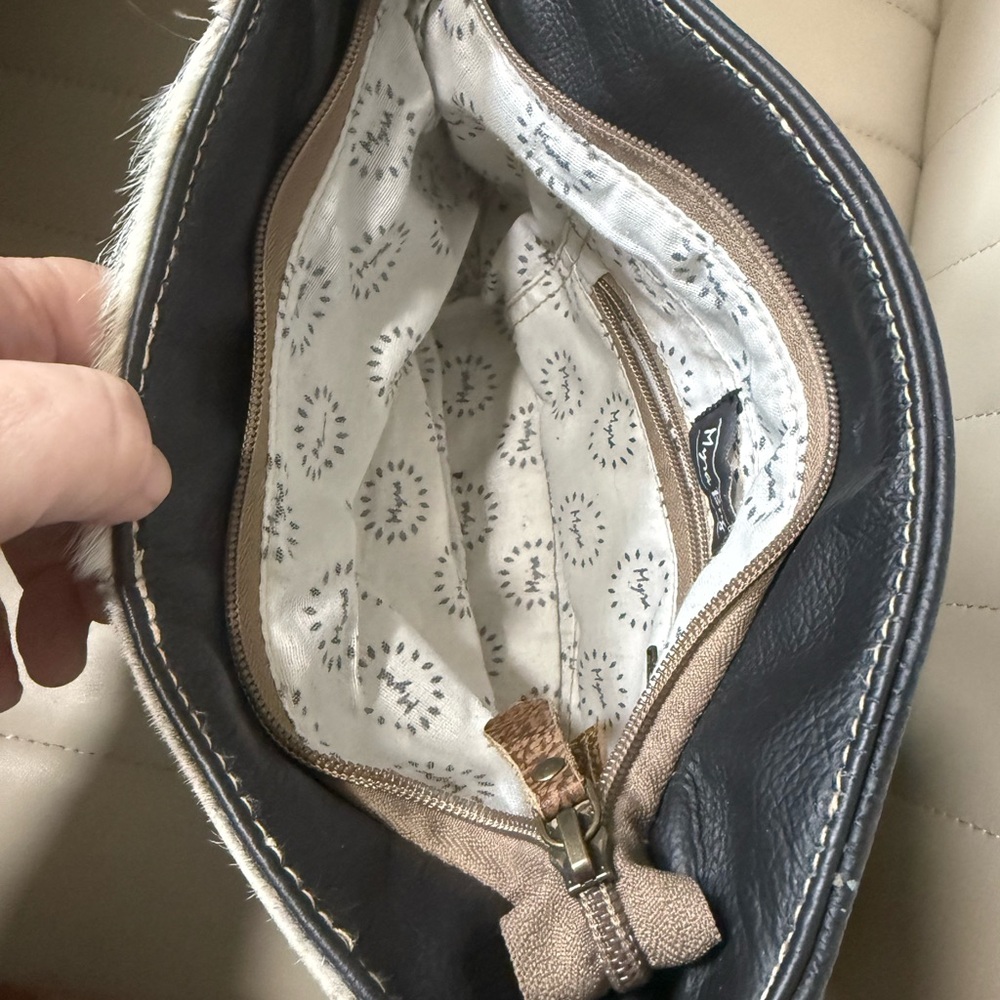 Myra Bag Patchwork Hide Crossbody Mint/Brown West… - image 7